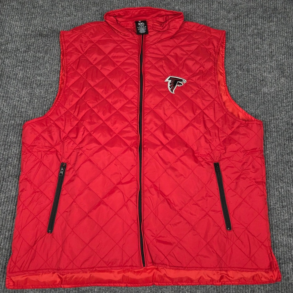 Atlanta Falcons NFL Red Quilted lightweight Full Zip Vest Mens 3XL Select Logo